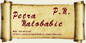 Petra Malobabić vizit kartica